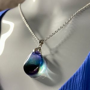 Handcrafted Pendant | Blue & Silver